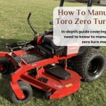 Pushing Toro Zero Turn Mower